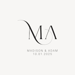 Couple Monogram for Wedding, Wedding Monogram Template, Wedding Logo, Initial Logo, Personalized Logo Monogram, Premade Logo Design,Monogram