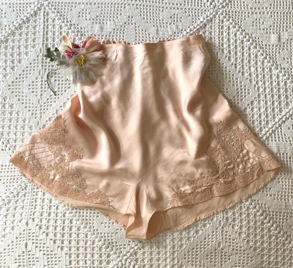 1930s 30s Silk Lace Tap Pants Panties