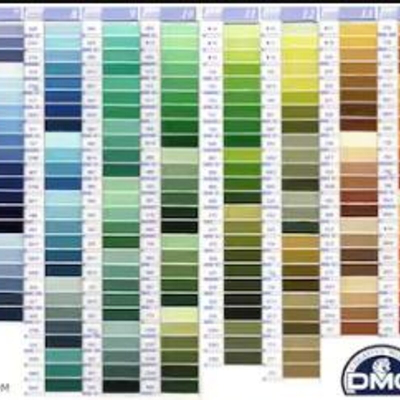 Dmc Floss Color Chart - Etsy