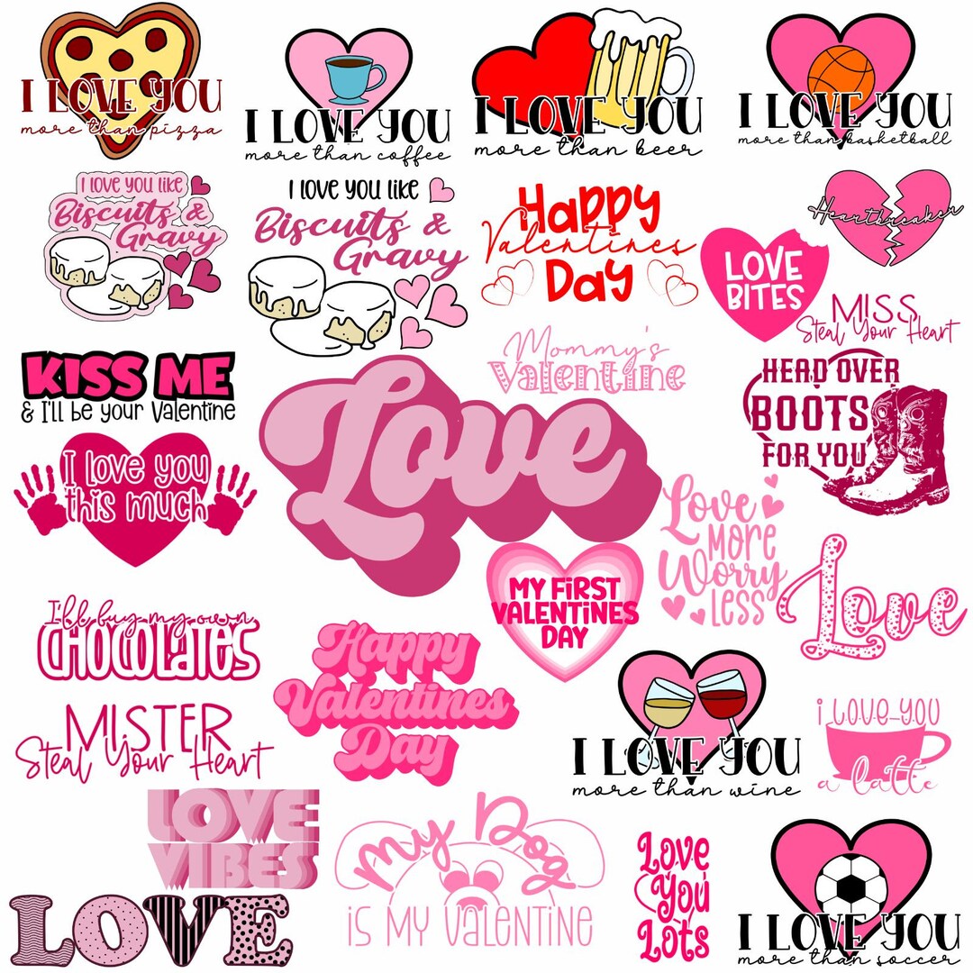 Valentines Bundle PNG, Valentine Png, Coquette Png, Retro Valentine Png ...