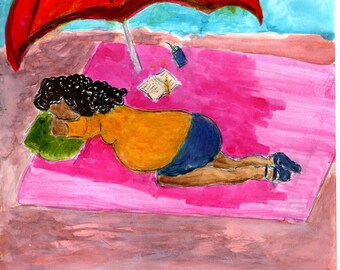 Hand Painted Original 'Beach Dreaming' from the Children's Book Stars Have Dreams by Tabitha Orr