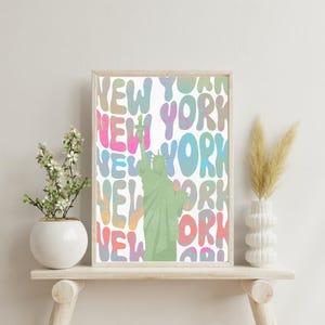 Graffiti Colorful New York Statue of Liberty Wall Print for Dorm
