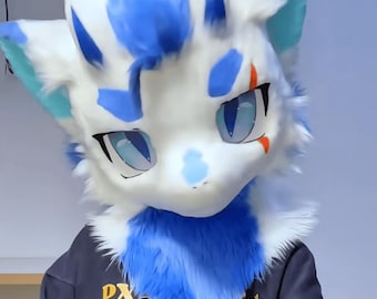 Handsome Sea Dragon Fursuit Head, Custom Fursuit Head, Kenomo Theme Party, Fursuit Mask, Fantasy Creature, Furry, Fursuit Fans, Cosplay