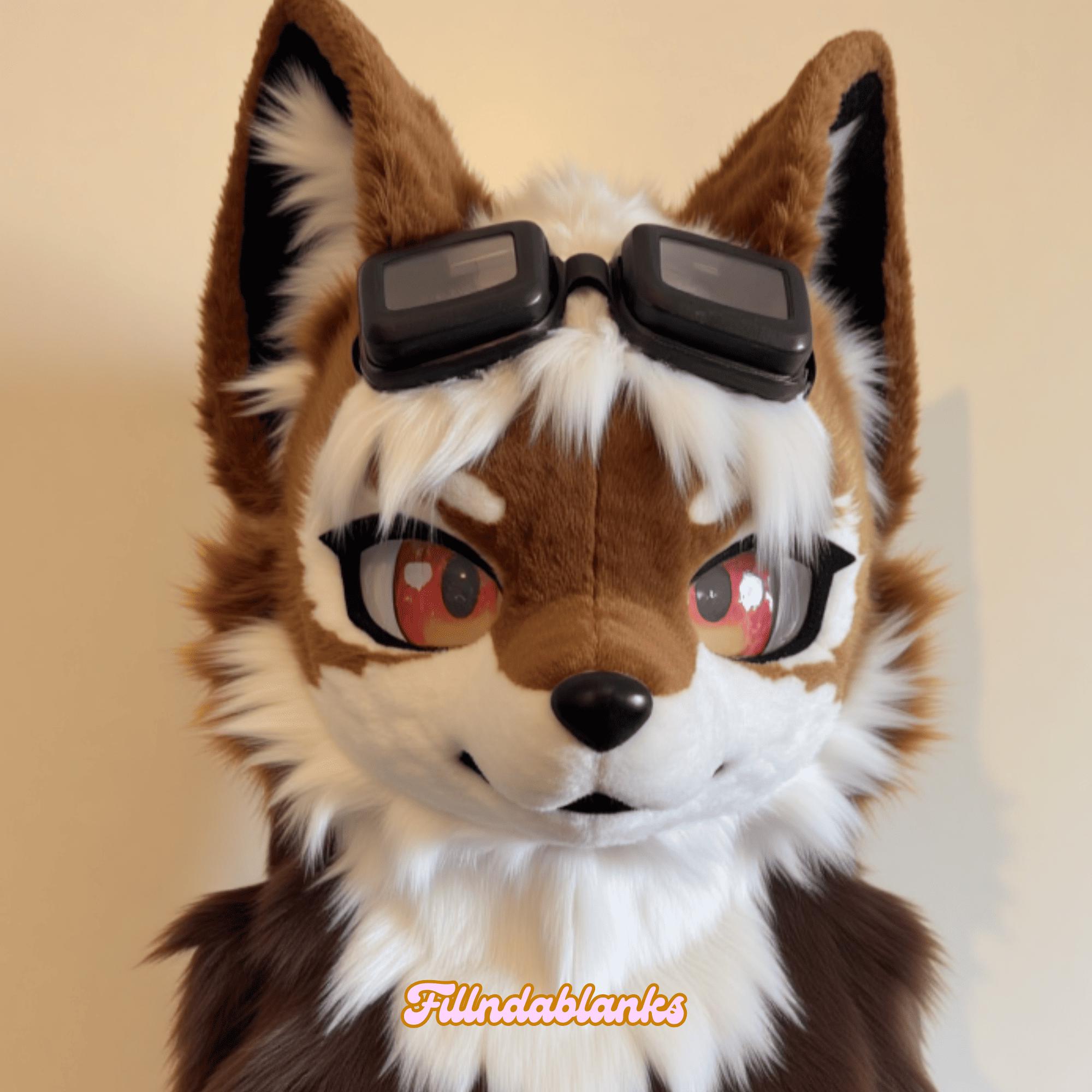 Wasteland Explorer Fox Fursuit Head, Custom Fursuit Head, Kenomo Theme Party, Fursuit Mask, Fantasy Creature, Furry, Fursuit Fans, Cosplay