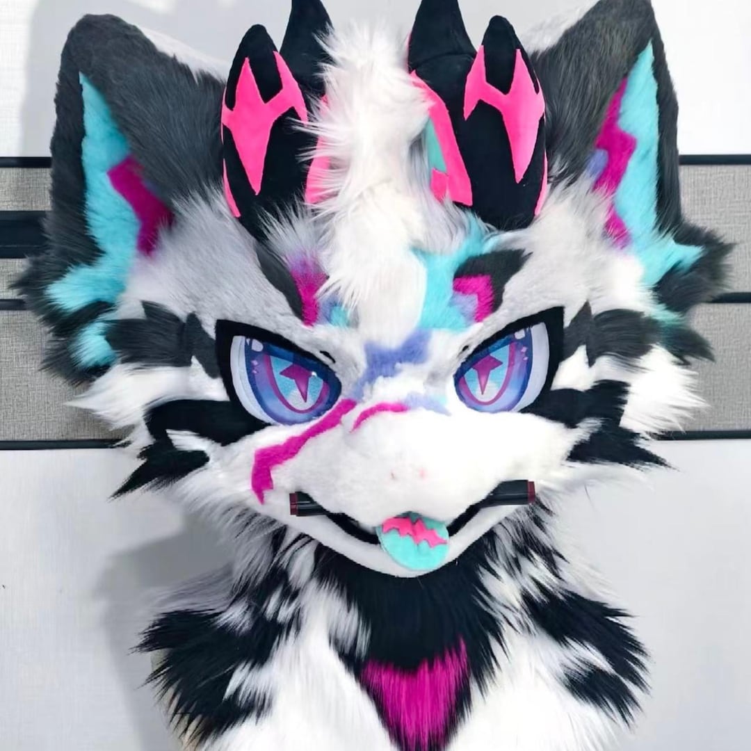 Purple Morning Star Dragon Fursuit Head, Custom Fursuit Head, Kenomo ...