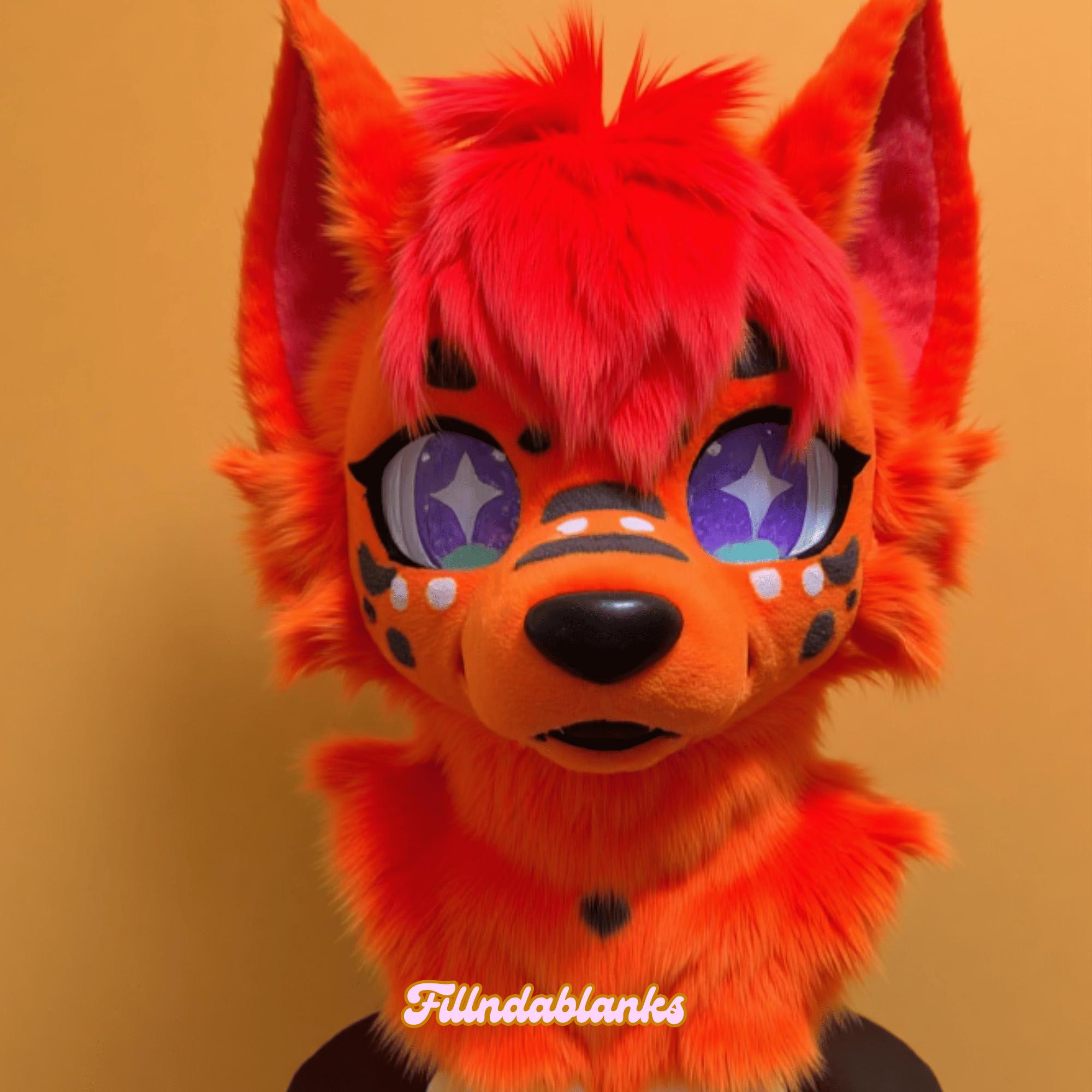 Sunset Starry Night Dog Fursuit Head, Custom Fursuit Head, Kenomo Theme Party, Fursuit Mask, Fantasy Creature, Furry, Fursuit Fans, Cosplay