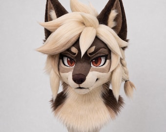 The Coffee Shop Dog Fursuit Head, Custom Fursuit Head, Kenomo Theme Party, Fursuit Mask, Fantasy Creature, Valentine's Day gift