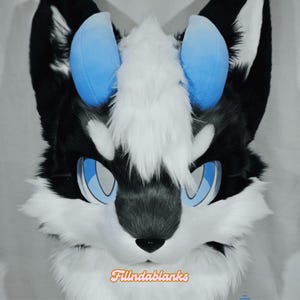 Glacier Dragon Dog Fursuit Head, Custom Fursuit Head, Kenomo Theme Party, Fursuit Mask, Fantasy Creature, Furry, Fursuit Fans, Cosplay