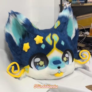 Fantasy Star Cat Fursuit Head, Custom Fursuit Head, Kenomo Theme Party, Fursuit Mask, Fantasy Creature, Furry, Fursuit Fans, Cosplay