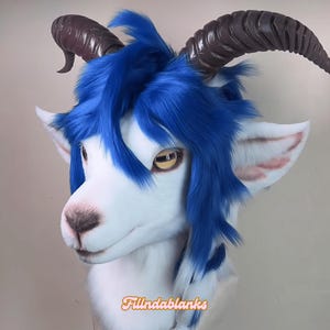 Hades Devil Sheep Fursuit Head, Custom Fursuit Head, Kenomo Theme Party, Fursuit Mask, Fantasy Creature, Furry, Fursuit Fans, Cosplay