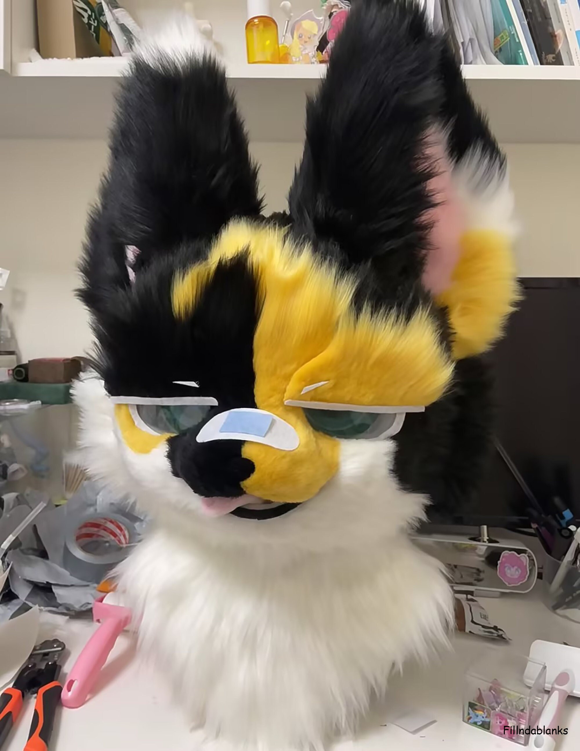 Fursuit Head, Double Beast,Fursuit,Furry Suit, ChristmasFursuit, Fantasy Creature, Role-Playing Convention, Christmas Gift