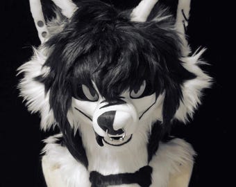 Mr. Rock Wolf Fursuit Head, Custom Fursuit Head, Kenomo Theme Party, Fursuit Mask, Fantasy Creature, Furry, Fursuit Fans, Cosplay