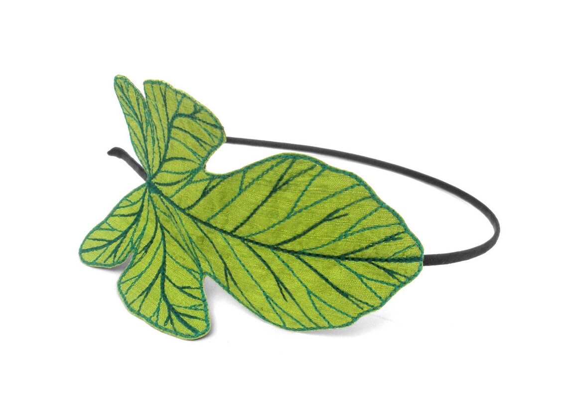 Fig Leaf Headband Apple Green With Teal Dark Tealgreen and Etsy
