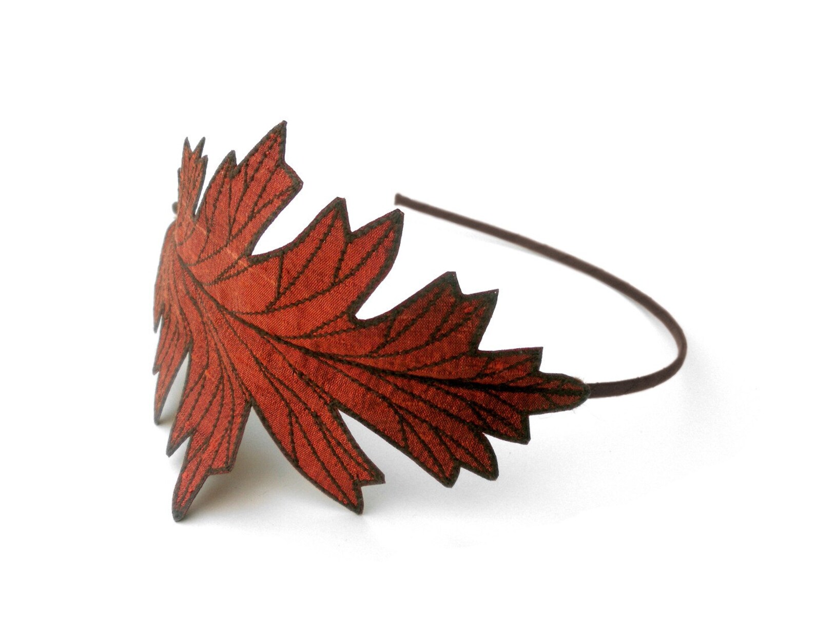 Oak Leaf Headband Unique Embroidered Autumn Leaf Headband | Etsy