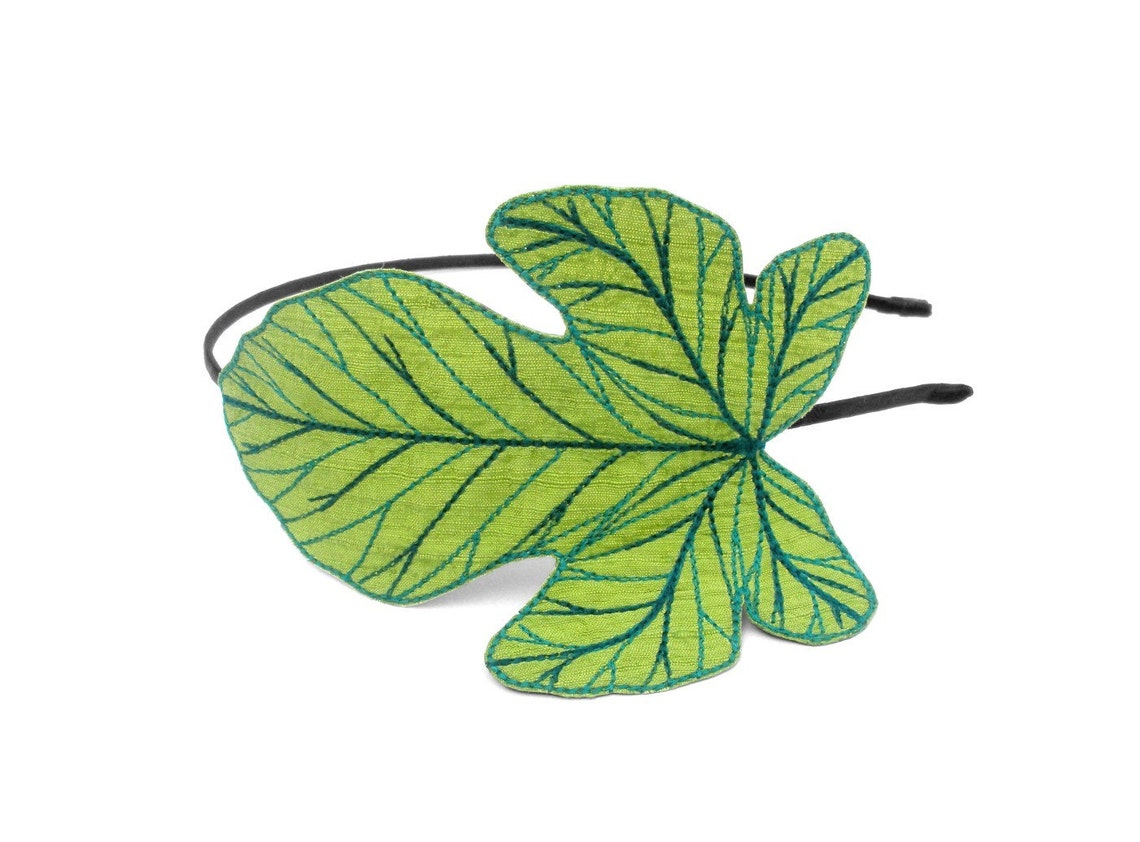 Fig Leaf Headband Apple Green With Teal Dark Tealgreen and Etsy