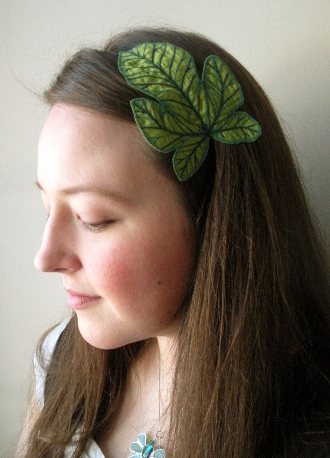 Fig Leaf Headband Apple Green With Teal Dark Tealgreen and Etsy