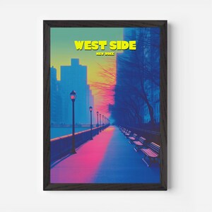 West Side Manhattan Travel Poster: New York Pop Art Print