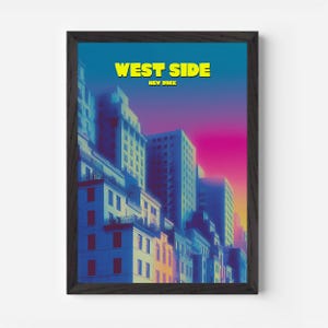 West Side Manhattan Travel Poster: New York City Pop Art Print
