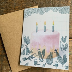 Bird Party Birthday Card