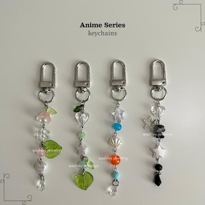 Anime Series Inspired Keychains / Beaded Keychains / Handmade Jewelry / Anime Jewelry / Studio Ghibli / Chihiro / Ponyo / Jiji / Totoro