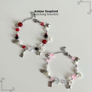 Anime inspired Matching Bracelets / Beaded Bracelet / Handmade Jewelry / Anime Jewelry / Stainless Steel / Nana Hachi