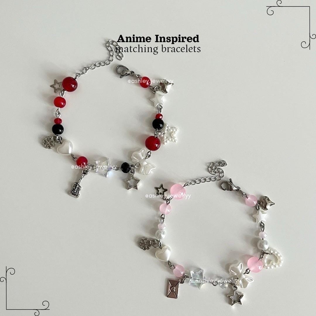 Anime inspired Matching Bracelets / Beaded Bracelet / Handmade Jewelry / Anime Jewelry / Stainless Steel / Nana Hachi