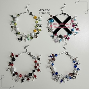 Arcane Bracelets / Handmade Bracelets Inspired by League of Legends / Ekko, Jinx, Vi & Caitlyn Inspired Bracelets / Arcane Fan Gift / Steel