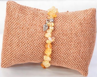 Handmade Citrine Stone Bracelet - Unique Shape, Natural Gemstone Jewelry