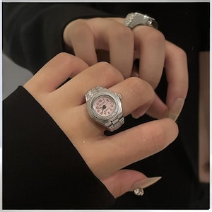 Mini Watch Ring: Vintage Steampunk Adjustable Timepiece, Handmade