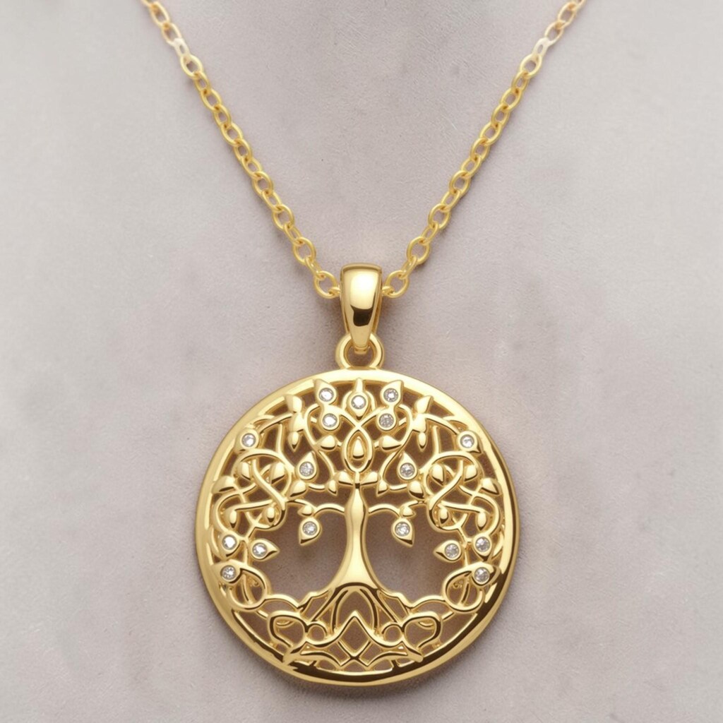 Orecchini A Cerchio Natalizi 3D: Albero Di Natale Con Zirconi Verdi E Rossi, Catena Con Perla In Agata Rossa. Placcati Oro 14K Su Ottone. Regalo Originale Per Donna.