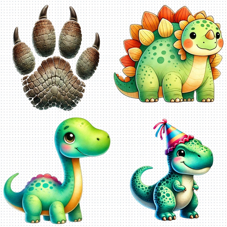 Dreamland Clipart | Dinosaur Clip Art | 26 PNG Files | Cute Dino Clip ...