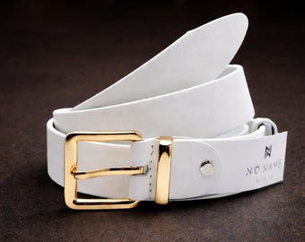 Garay Wide Leather Belt White Gold Vintage Womens SZ Small Minimalist Chic 60s Garay Belt - Etsy main image 3