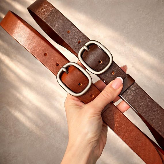 knee length dresses for ladies C1450 Calzoleria Toscana Leather Dress Belt, Brown / 44 main image 0