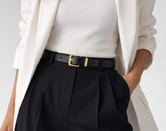 Vintage Womens Waist Belt One Size Leather Gold Chain Casual Vintage Womens Waist Belt One Size Leather Gold Chain Casual  main image 2