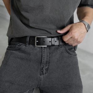 Handmade Full Grain Leather Belt Mens: 40mm Minimalist Style