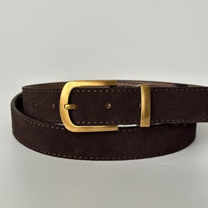 Chocolate Suede Belt - Etsy display picture 1