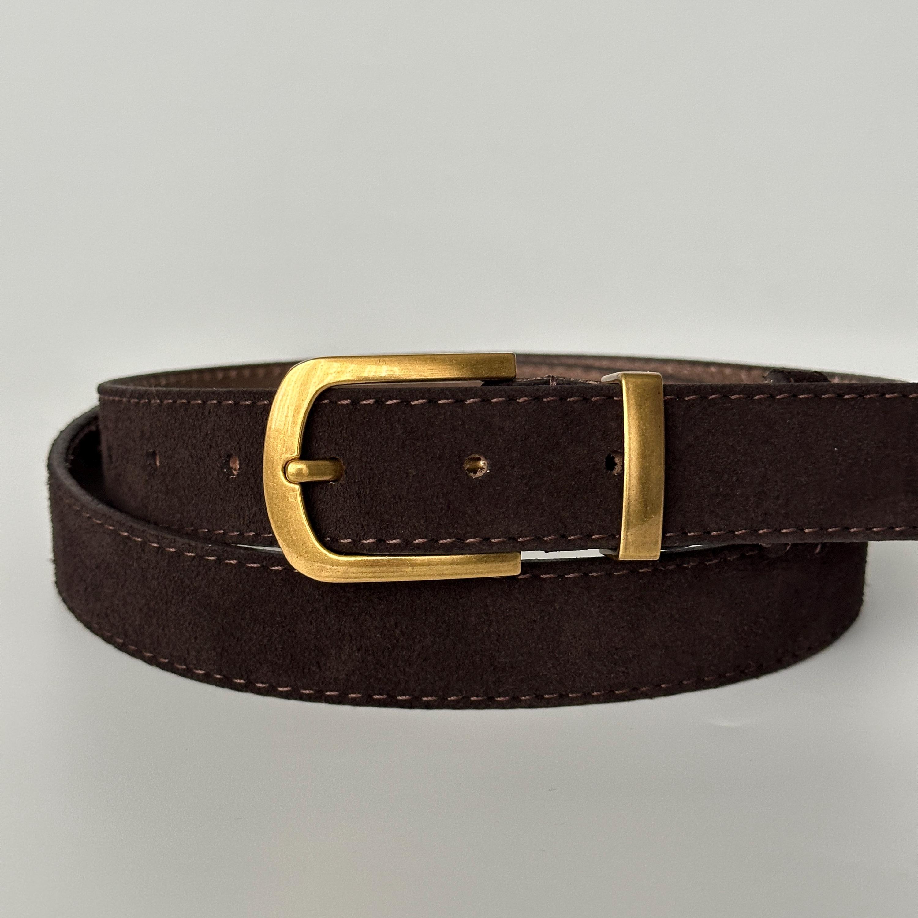 Suede Belt With Gold Buckle - Etsy
