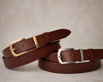 Sherry Cassin crocodile-embossed leather belt in brown Vintage Giorgio main image 3
