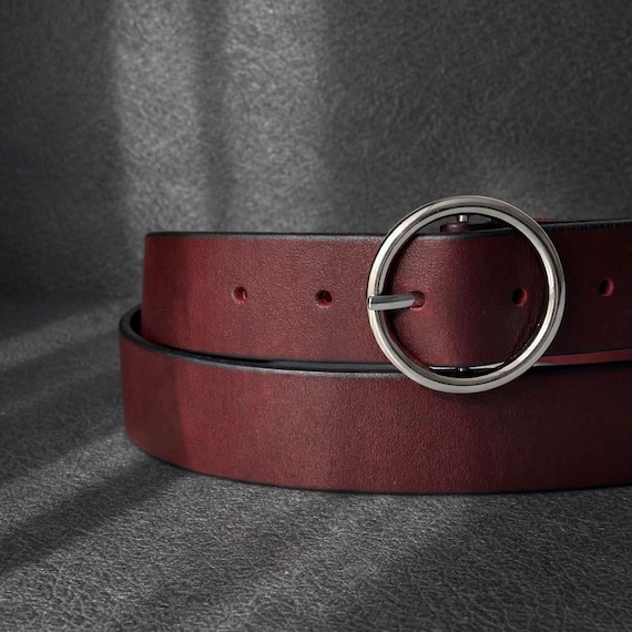 burgundy leather dress belt Burgundy Leather Belt for Women