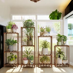 4 Sets of Package Plant Stands Combo Indoor Outdoor Plants Stands