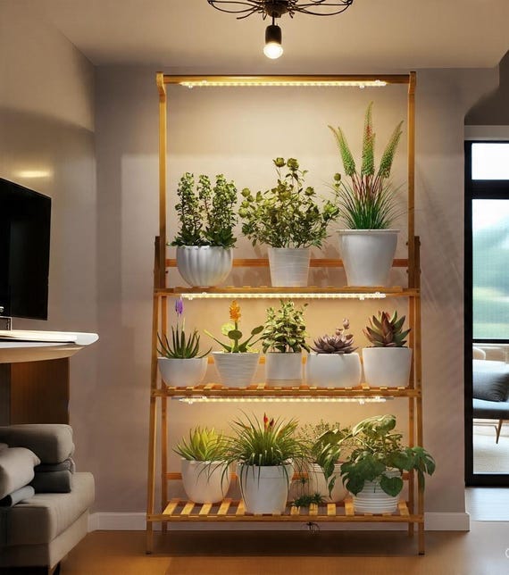 Plant Stand /grow Light/3 Tiers/flower Pot Organizer - Etsy