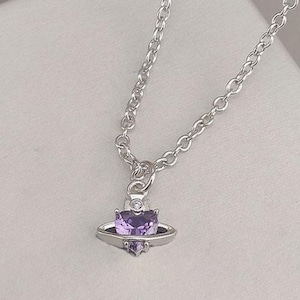 Westwood Necklace Silver Orb Necklace with White Clear Crystals