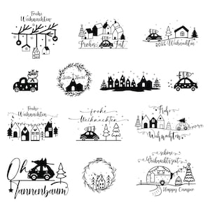 Plotterdatei Weihnachten Svg, svg de Weihnachten, Noël svg, Svg weihnachten, Weihnachtsszene Svg, Dxf weihnachten, Frohe Weihnachten svg
