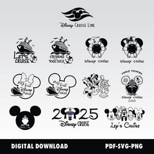 Kreuzfahrt SVG, Mickey Cruise PNG Clipart Bundle, Kreuzfahrtschiff svg, Maus Kreuzfahrtschiff Namen Logo Bundle - Schatz Fantasie Traum Wunsch Wunder Magie