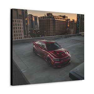 2019 Dodge Charger Scat Pack Canvas – Widebody Muscle Car Wall Art, Hellcat Garage Decor, Modern Mopar Print for Car Lovers