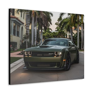 Dodge Challenger SRT Canvas Art: Hellcat Muscle Car Wall Decor