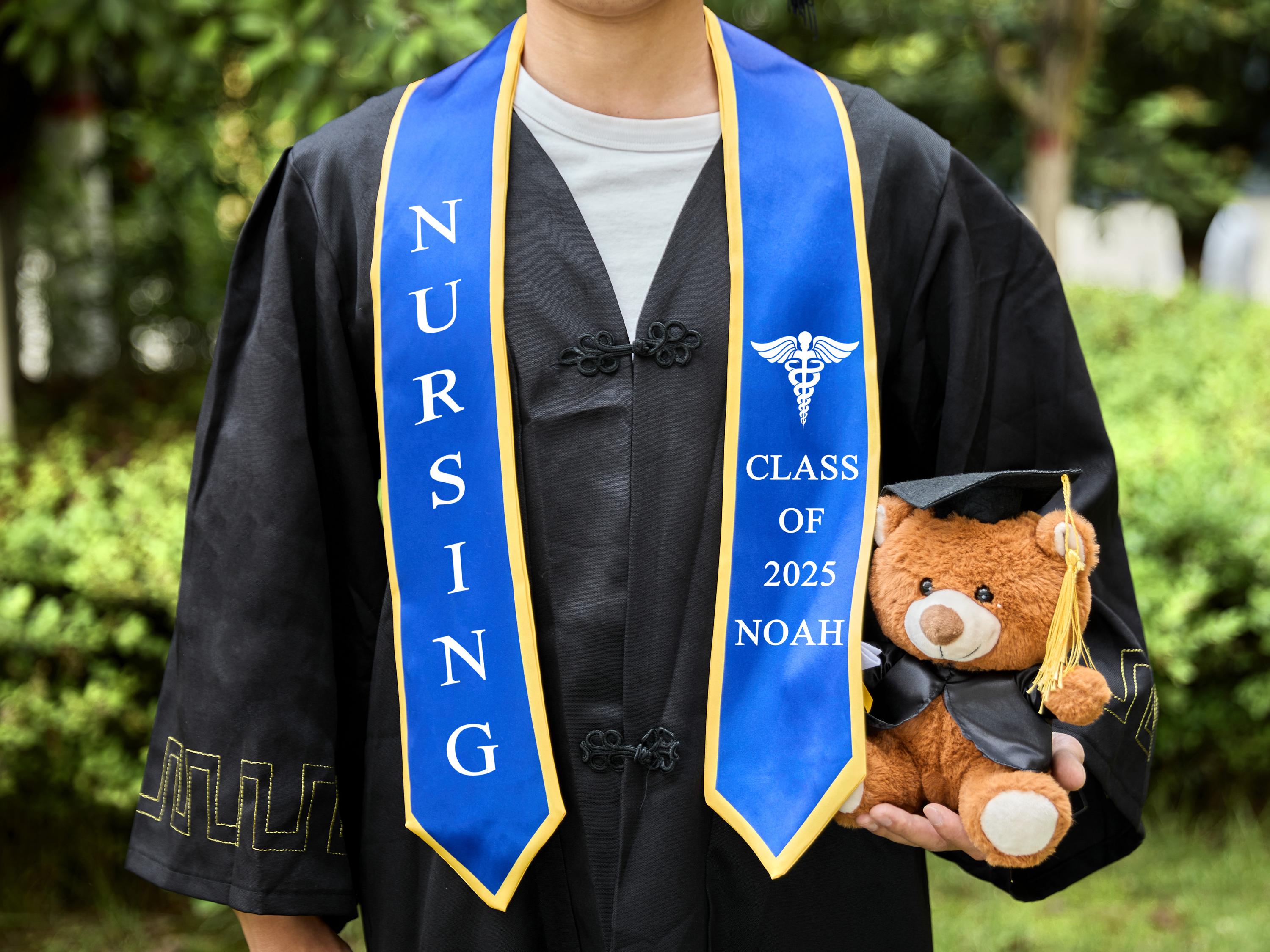 Custom Graduation Stole Class of 2025 stoles Graduation,Personalized Logo Text Grad Stole Sash for Nursing Graduates College Grad Gifts Idea