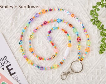 Rainbow Teacher Lanyard Beaded Personalized Lanyard for Keys or ID Badge Beaded Lanyard Custom Teacher Lanyard Teacher Appreciation Gift
