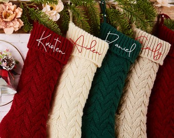 Personalized Christmas Stockings Custom Stockings Family Stockings Monogram Stockings Knit Christmas Stockings Set 2 3 4 5 6 Christmas Gifts