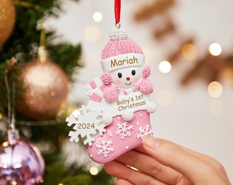 Baby&#39;s First Christmas Ornament 2024,Personalized Baby 1st Christmas Ornament,Custom New Baby Gift,Babies Ornament,Baby Shower Baby Keepsake